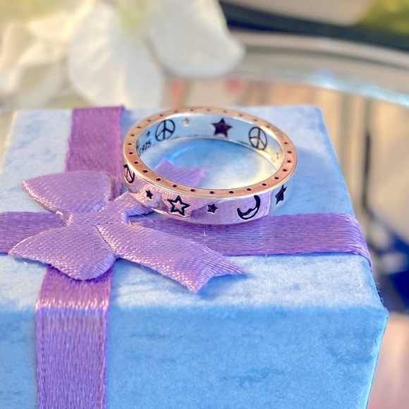 Jewelry - Sterling Silver 925 Celestial Hippie Ring.  Size 6, New in Box.